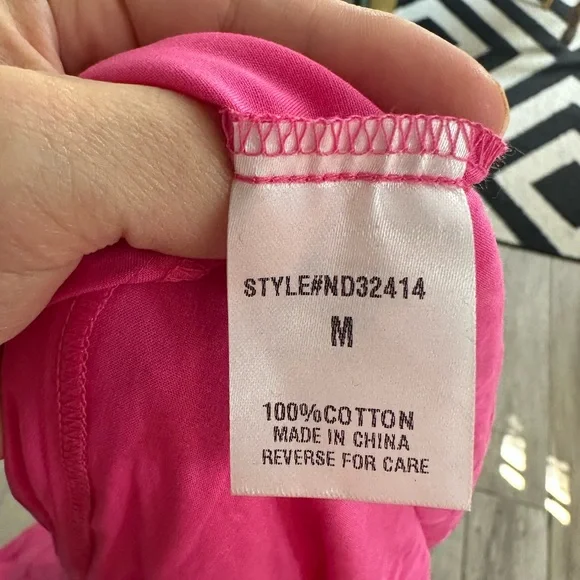 NWT Lumiere Short Sleeve babydoll dress - bright pink - Sz Medium - lined - Picture 4 of 5